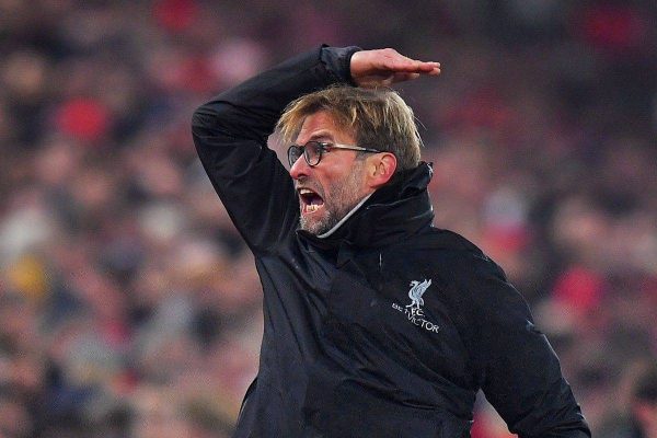 Liverpool manager Jurgen Klopp on the touchline during the Premier League match at Anfield, Liverpool. (Dave Howarth PA Wire/PA Images)