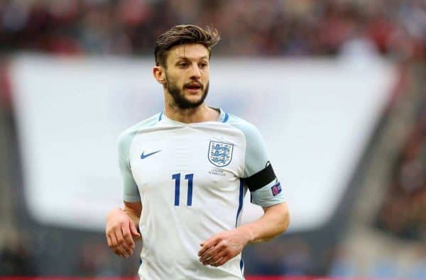 Adam Lallana of England during the Group F World Cup Qualifier at Wembley Stadium, London. Picture date: March 26th, 2017. Pic credit should read: Matt McNulty/Sportimage via PA Images