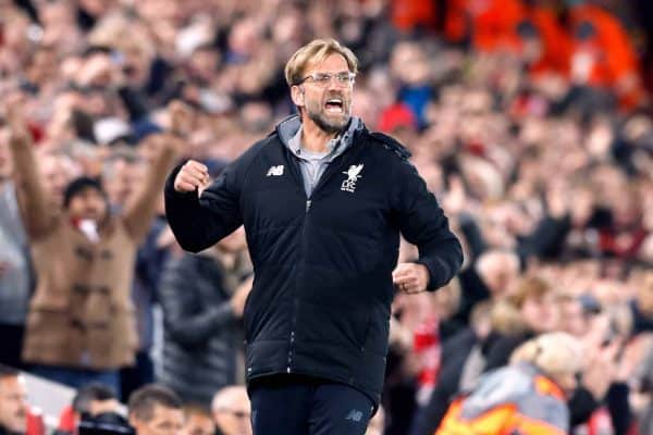 Liverpool manager Jurgen Klopp celebrates his side's second goal (Martin Rickett/EMPICS Sport)