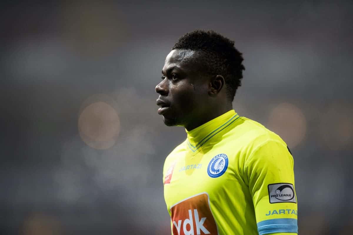 Gent's Moses Simon pictured during the Jupiler Pro League match between SV Zulte Waregem and KAA Gent, in Waregem, Sunday 03 December 2017, on day 18 of the Jupiler Pro League, the Belgian soccer championship season 2017-2018. BELGA PHOTO JASPER JACOBS