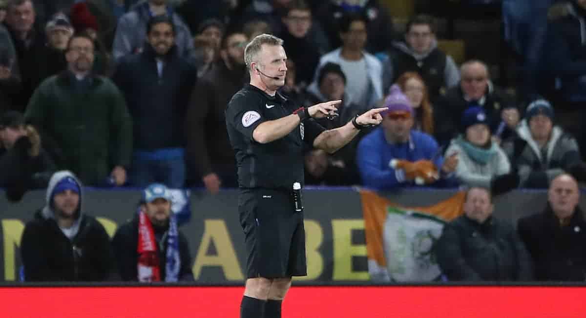 File photo dated 16-01-2018 of Referee Jonathan Moss consulting VAR before giving Leicester City's second goal to Kelechi Iheanacho during the FA Cup Replay at the King Power Stadium, Leicester. PRESS ASSOCIATION Photo.