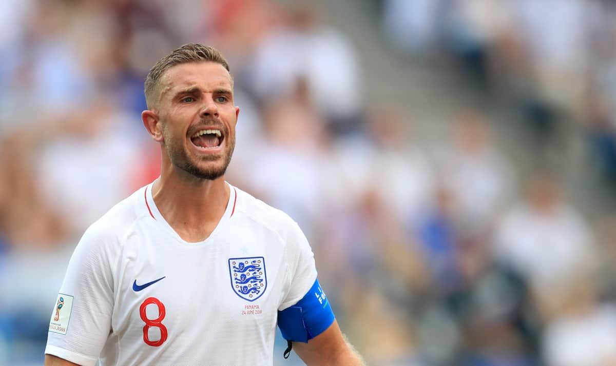 England's Jordan Henderson during the FIFA World Cup Group G match at the Nizhny Novgorod Stadium