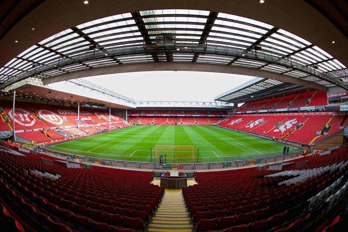 LIVERPOOL, ENGLAND - Saturday, February 8, 2014: The view from the Spion Kop at Liverpool's Anfield home before the Premiership match against Arsenal. (Pic by David Rawcliffe/Propaganda)