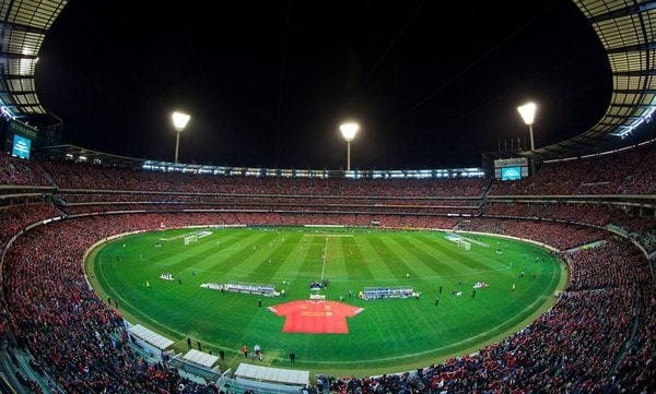 MELBOURNE, AUSTRALIA - Wednesday, July 24, 2013: Liverpool take on Melbourne Victory during a preseason friendly match at the Melbourne Cricket Ground. (Pic by David Rawcliffe/Propaganda)