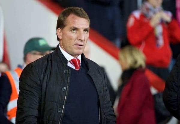 BOURNEMOUTH, ENGLAND - Wednesday, December 17, 2014: Liverpool's manager Brendan Rodgers before the Football League Cup 5th Round match against AFC Bournemouth at Dean Court. (Pic by David Rawcliffe/Propaganda)