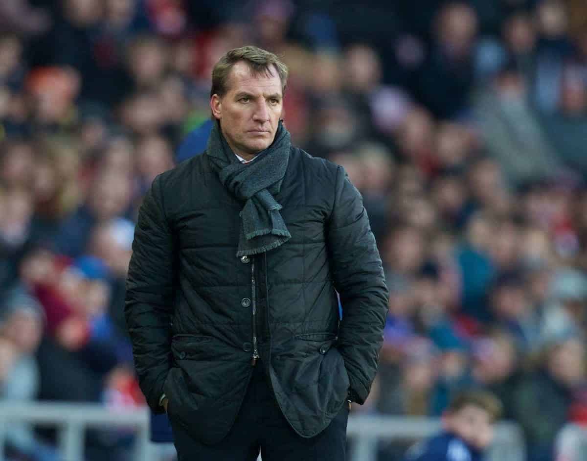 SUNDERLAND, ENGLAND - Saturday, January 10, 2015: Liverpool's manager Brendan Rodgers during the Premier League match against Sunderland at the Stadium of Light. (Pic by David Rawcliffe/Propaganda)