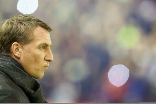 LIVERPOOL, ENGLAND - Saturday, January 24, 2015: Liverpool's manager Brendan Rodgers before the FA Cup 4th Round match against Bolton Wanderers at Anfield. (Pic by Lindsey Parnaby/Propaganda)