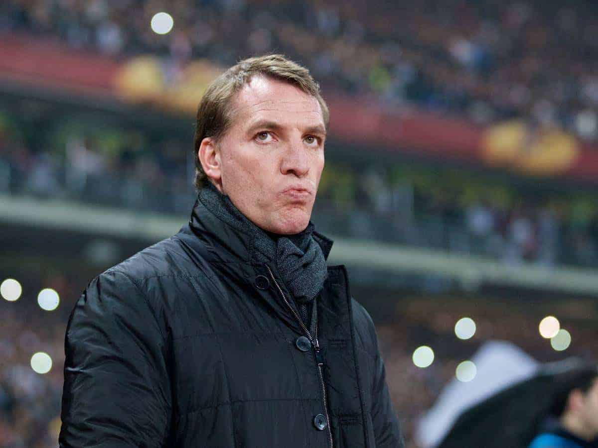 ISTANBUL, TURKEY - Thursday, February 26, 2015: Liverpool's manager Brendan Rodgers before the UEFA Europa League Round of 32 2nd Leg match against Besiktas JK at the Ataturk Olympic Stadium. (Pic by David Rawcliffe/Propaganda)