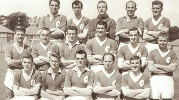 Liverpool squash circa 1961. Johnny is middle row in between Ian St John and Ron Yeats. His cousin Ronnie is back row (right) second from end.