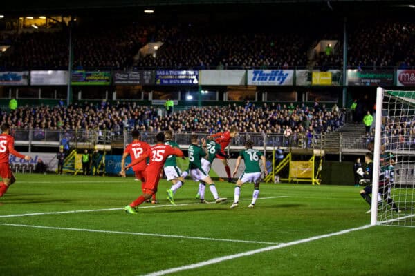 PLYMOUTH, ENGLAND - Wednesday, January 18, 2017: Liverpool's Lucas Leiva scores the first goal against Plymouth Argyle during the FA Cup 3rd Round Replay match at Home Park. (Pic by David Rawcliffe/Propaganda)