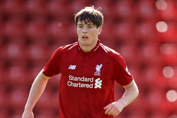 LONDON, ENGLAND - Saturday, September 29, 2018: Liverpool's substitute Liam Coyle during the Under-23 FA Premier League 2 Division 1 match between Chelsea FC and Liverpool FC at The Recreation Ground. (Pic by David Rawcliffe/Propaganda)