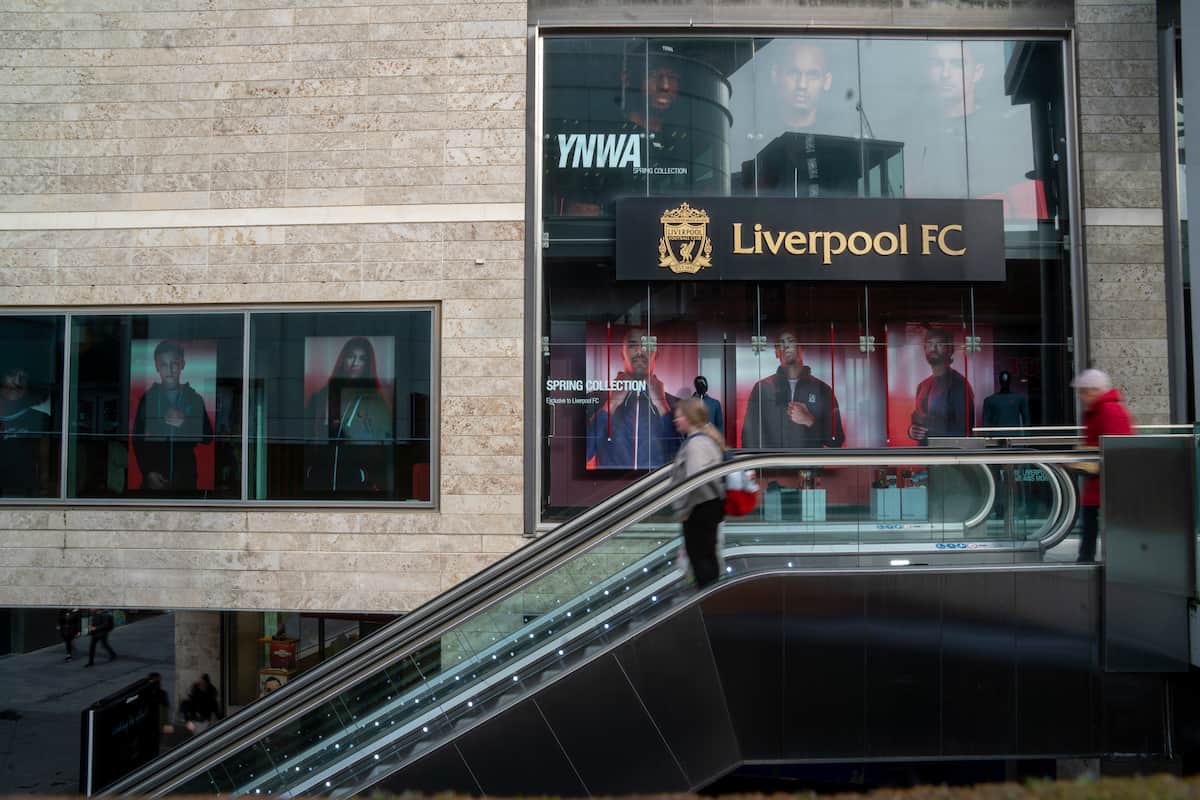 LIVERPOOL, ENGLAND - Wednesday, March 18, 2020: Liverpool Football Club’s retail store at Liverpool One is closed due to the Coronavirus (COVID-19). (Pic by David Rawcliffe/Propaganda)