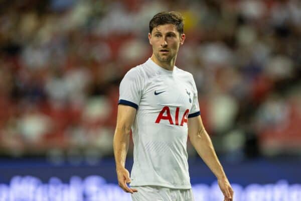 SINGAPORE - Wednesday, July 26, 2023: Tottenham Hotspur's Ben Davies during the Tiger Cup pre-season friendly match between Tottenham Hotspur FC and Lion City Sailors FC at the Singapore National Stadium. Tottenham won 5-1. (Pic by David Rawcliffe/Propaganda)