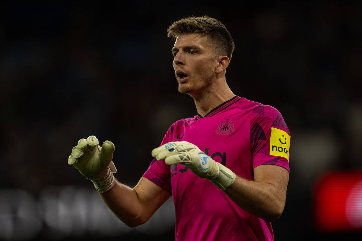 MANCHESTER, ENGLAND - Saturday, August 19, 2023: Newcastle United's goalkeeper Nick Pope during the FA Premier League match between Manchester City FC and Newcastle United FC at the City of Manchester Stadium. Man City won 1-0. (Pic by David Rawcliffe/Propaganda)