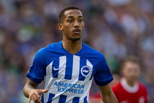 BRIGHTON & HOVE, ENGLAND - Sunday, October 8, 2023: Brighton & Hove Albion's João Pedro during the FA Premier League match between Brighton & Hove Albion FC and Liverpool FC at the American Express Community Stadium. The game ended in a 2-2 draw. (Pic by David Rawcliffe/Propaganda)