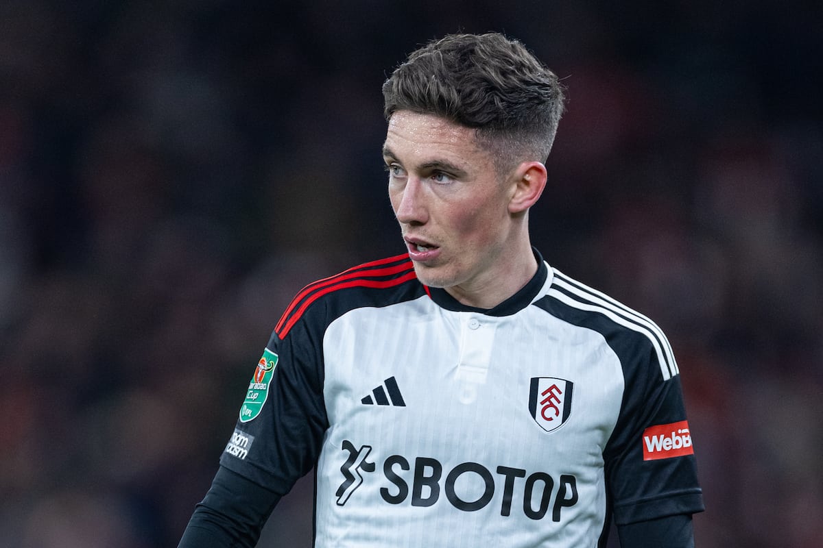 LIVERPOOL, ENGLAND - Wednesday, January 10, 2024: Fulham's Harry Wilson during the Football League Cup Semi-Final 1st Leg match between Liverpool FC and Fulham FC at Anfield. Liverpool won 2-1. (Photo by David Rawcliffe/Propaganda)