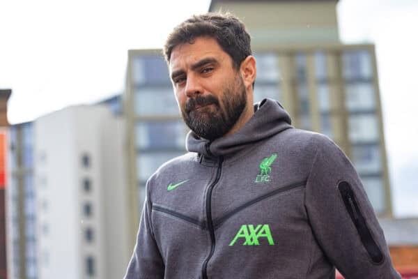 NOTTINGHAM, ENGLAND - Saturday, March 2, 2024: Liverpool's elite development coach Vitor Matos arrives before the FA Premier League match between Nottingham Forest FC and Liverpool FC at the City Ground. Liverpool won 1-0. (Photo by David Rawcliffe/Propaganda)