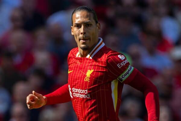 LIVERPOOL, ENGLAND - Saturday, May 18, 2024: Liverpool's captain Virgil van Dijk during the FA Premier League match between Liverpool FC and Wolverhampton Wanderers FC at Anfield. Liverpool won 2-0. (Photo by David Rawcliffe/Propaganda)