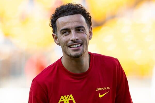 PITTSBURGH - Friday, July 26, 2024: Liverpool's Curtis Jones before a pre-season friendly match between Liverpool and Real Betis Balompié at the Acrisure Stadium on day three of the club's pre-season tour of the USA. (Photo by David Rawcliffe/Propaganda)