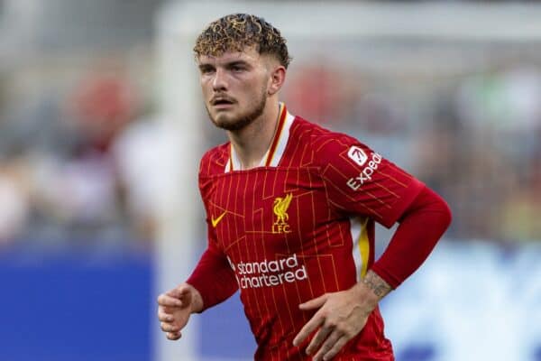 PITTSBURGH - Friday, July 26, 2024: Liverpool's Harvey Elliott during a pre-season friendly match between Liverpool and Real Betis Balompié at the Acrisure Stadium on day three of the club's pre-season tour of the USA. Liverpool won 1-0. (Photo by David Rawcliffe/Propaganda)