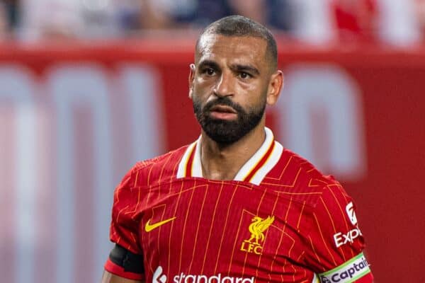 PHILADELPHIA - Wednesday, July 31, 2024: Liverpool's captain Mohamed Salah during a pre-season friendly match between Liverpool FC and Arsenal FC at the Lincoln Financial Field on day eight of the club's pre-season tour of the USA. Liverpool won 2-1. (Photo by David Rawcliffe/Propaganda)