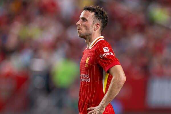 PHILADELPHIA - Wednesday, July 31, 2024: Liverpool's Diogo Jota during a pre-season friendly match between Liverpool FC and Arsenal FC at the Lincoln Financial Field on day eight of the club's pre-season tour of the USA. Liverpool won 2-1. (Photo by David Rawcliffe/Propaganda)