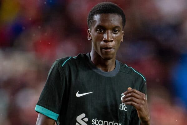 COLUMBIA - Saturday, August 3, 2024: Liverpool's Trey Nyoni during a pre-season friendly match between Liverpool FC and Manchester United FC at the Williams-Brice Stadium on day eleven of the club's pre-season tour of the USA. Liverpool won 3-0. (Photo by David Rawcliffe/Propaganda)