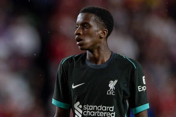 COLUMBIA - Saturday, August 3, 2024: Liverpool's Trey Nyoni during a pre-season friendly match between Liverpool FC and Manchester United FC at the Williams-Brice Stadium on day eleven of the club's pre-season tour of the USA. Liverpool won 3-0. (Photo by David Rawcliffe/Propaganda)