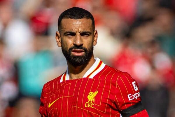 LIVERPOOL, ENGLAND - Saturday, September 14, 2024: Liverpool's Mohamed Salah during the FA Premier League match between Liverpool FC and Nottingham Forest FC at Anfield. Notts Forest won 1-0. (Photo by David Rawcliffe/Propaganda)