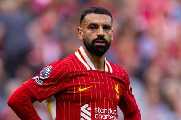 LIVERPOOL, ENGLAND - Saturday, September 21, 2024: Liverpool's Mohamed Salah during the FA Premier League match between Liverpool FC and AFC Bournemouth at Anfield. Liverpool won 3-0. (Photo by David Rawcliffe/Propaganda)