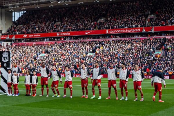 Matchday, Anfield, team lineup, Liverpool, general (Photo by David Rawcliffe/Propaganda)