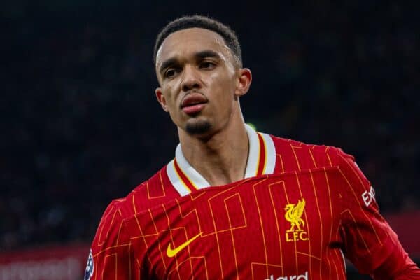 LIVERPOOL, ENGLAND - Saturday, November 2, 2024: Liverpool's Trent Alexander-Arnold during the FA Premier League match between Liverpool FC and Brighton & Hove Albion FC at Anfield. (Photo by David Rawcliffe/Propaganda)