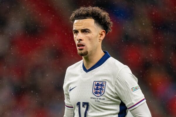 LONDON, ENGLAND - Sunday, November 17, 2024: England's Curtis Jones during the UEFA Nations League Group B2 game between England and Republic of Ireland at Wembley Stadium. England won 5-0. (Photo by David Rawcliffe/Propaganda)