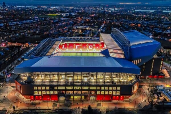 LIVERPOOL, ENGLAND - Wednesday, November 27, 2024: Liverpool's Anfield stadium seen before the UEFA Champions League game between Liverpool FC and Real Madrid CF at Anfield. (Photo by David Rawcliffe/Propaganda)