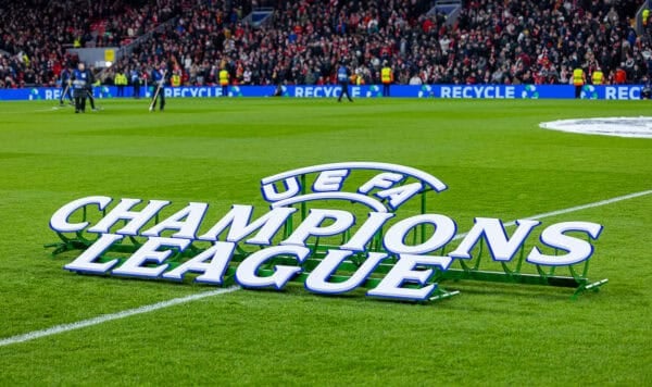 LIVERPOOL, ENGLAND - Wednesday, November 27, 2024: Branding during the UEFA Champions League game between Liverpool FC and Real Madrid CF at Anfield. (Photo by David Rawcliffe/Propaganda)