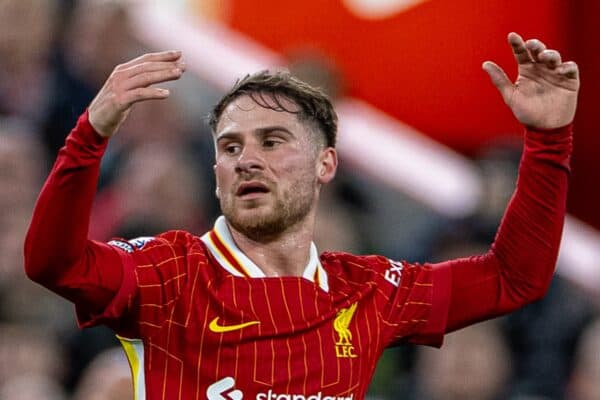 LIVERPOOL, ENGLAND - Sunday, December 1, 2024: Liverpool's Alexis Mac Allister during the FA Premier League match between Liverpool FC and Manchester City FC at Anfield. Liverpool won 2-0. (Photo by David Rawcliffe/Propaganda)