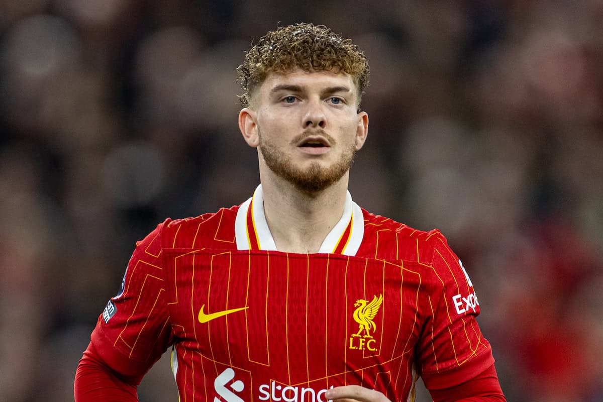 LIVERPOOL, ENGLAND - Sunday, December 1, 2024: Liverpool's Harvey Elliott during the FA Premier League match between Liverpool FC and Manchester City FC at Anfield. Liverpool won 2-0. (Photo by David Rawcliffe/Propaganda)