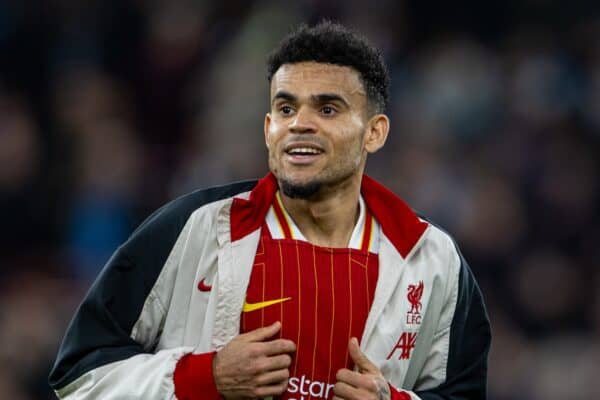 LIVERPOOL, ENGLAND - Sunday, December 1, 2024: Liverpool's Luis Díaz after the FA Premier League match between Liverpool FC and Manchester City FC at Anfield. Liverpool won 2-0. (Photo by David Rawcliffe/Propaganda)