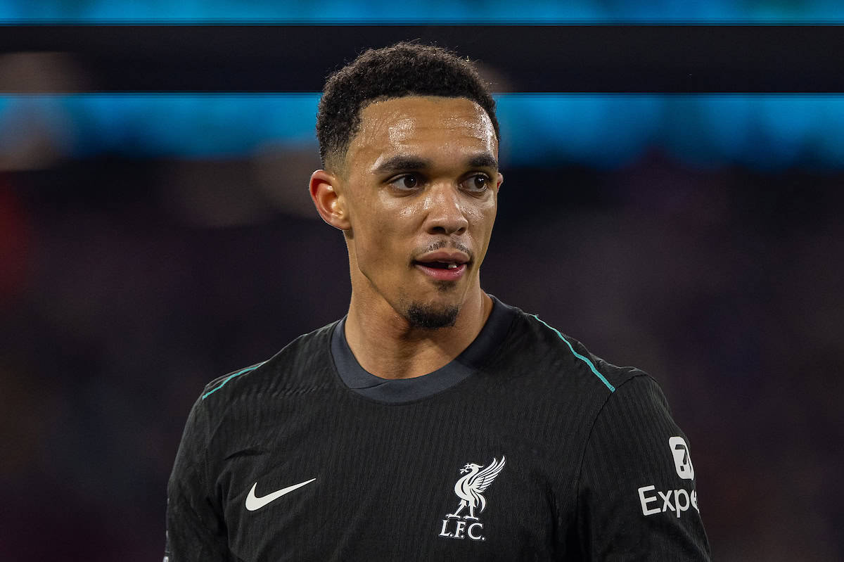 LONDON, ENGLAND - Sunday, December 29, 2024: Liverpool's Trent Alexander-Arnold during the FA Premier League match between West Ham United FC and Liverpool FC at the London Stadium. Liverpool won 5-0. (Photo by David Rawcliffe/Propaganda)