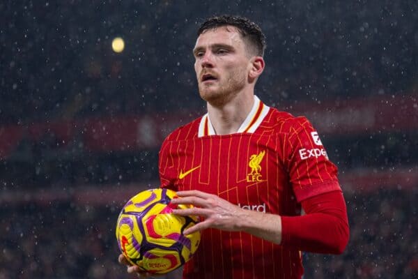 LIVERPOOL, ENGLAND - Sunday, January 5, 2025: Liverpool's Andy Robertson during the FA Premier League match between Liverpool FC and Manchester United FC at Anfield. The game ended in a 2-2 draw. (Photo by David Rawcliffe/Propaganda)