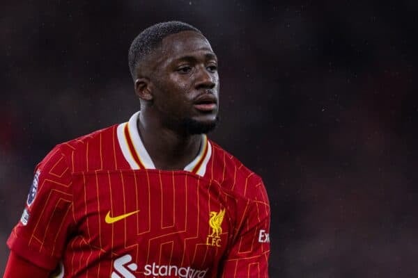 LIVERPOOL, ENGLAND - Wednesday, February 26, 2025: Liverpool's Ibrahima Konaté during the FA Premier League match between Liverpool FC and Newcastle United FC at Anfield. (Photo by David Rawcliffe/Propaganda)