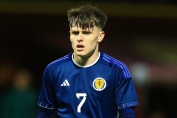 Fir Park, Motherwell, UK. 13th Oct, 2023. UEFA Under-21 Euro 2025 Qualifier Football, Scotland U21s versus Hungary U21s; Ben Doak of Scotland Credit: Action Plus Sports/Alamy Live News