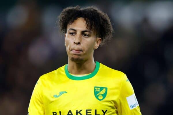 Kaide Gordon di Norwich City durante la partita del campionato Sky Bet a Carrow Road, Norwich. Data immagine: martedì 1 ottobre 2024. (Alamy)