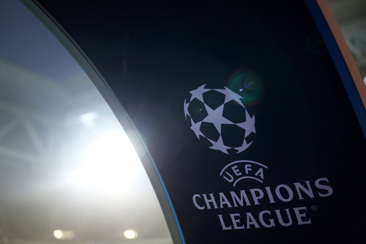 General UEFA Champions League logo is seen inside the stadium prior to the UEFA Champions League 2024/25 League Phase MD4 match between LOSC Lille and Juventus at Stade Pierre Mauroy on November 05, 2024 in Lille, France. (Photo by Julian Finney - UEFA/UEFA via Getty Images)