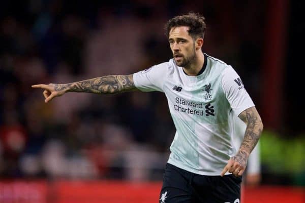 BOURNEMOUTH, ENGLAND - Sunday, December 17, 2017: Liverpool's Danny Ings during the FA Premier League match between AFC Bournemouth and Liverpool at the Vitality Stadium. (Pic by David Rawcliffe/Propaganda)