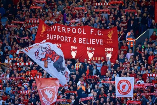 General Anfield matchday Flag Kop supporters (Pic by David Rawcliffe/Propaganda)