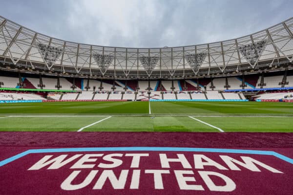 LONDON, ENGLAND - Saturday, April 27, 2024: A general view of the London Stadium ahead of the FA Premier League match between West Ham United FC and Liverpool FC. (Photo by David Rawcliffe/Propaganda)