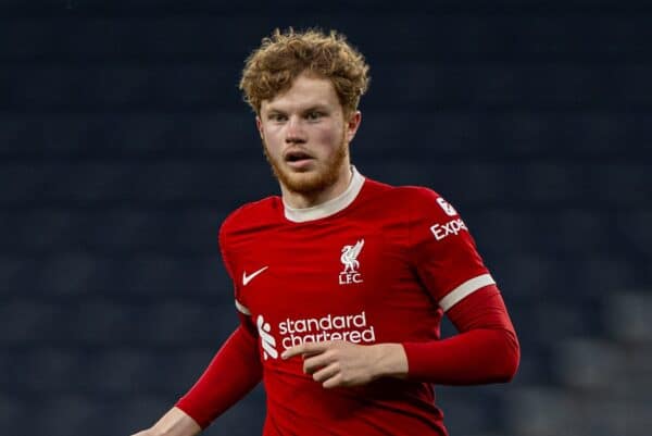 LONDON, ENGLAND - Sunday, May 12, 2024: Liverpool's substitute Luca Stephenson during the Premier League 2 Quarter-Final Play-Off match between Tottenham Hotspur FC Under-21's and Liverpool FC Under-21's at the Tottenham Hotspur Stadium. (Photo by David Rawcliffe/Propaganda)