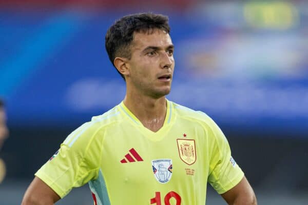 DÜSSELDORF, GERMANY - Monday, June 24, 2024: Spain's Martín Zubimendi during the UEFA Euro 2024 Group B match between Albania and Spain at the Düsseldorf Arena. (Photo by David Rawcliffe/Propaganda)