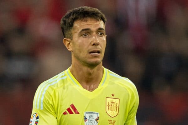 DÜSSELDORF, GERMANY - Monday, June 24, 2024: Spain's Martín Zubimendi during the UEFA Euro 2024 Group B match between Albania and Spain at the Düsseldorf Arena. (Photo by David Rawcliffe/Propaganda)